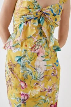 Coast The Collector Twist Front Georgette Jacquard Midi Dress 10 Coast The Collector Twist Front Georgette Jacquard Midi Dress -Simply Feminine Shop bcc05727 chartreuse xl 3