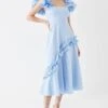 Coast Frill Sleeve Ruffle Skirt Cotton Midi Dress 2 Coast Frill Sleeve Ruffle Skirt Cotton Midi Dress -Simply Feminine Shop bcc05742 blue xl