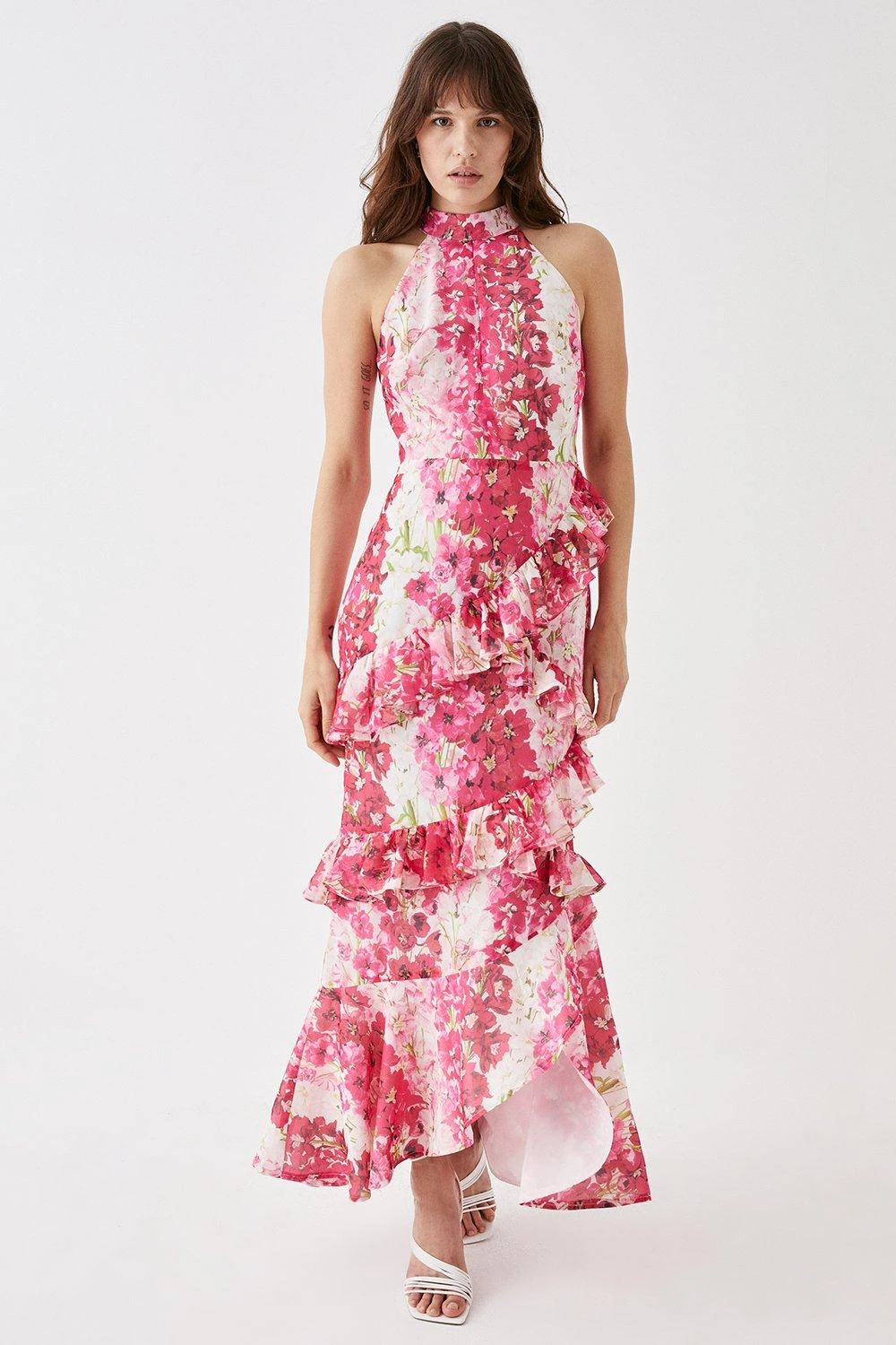 Coast Ruffle Skirt High Neck Midi Dress 3 Coast Ruffle Skirt High Neck Midi Dress