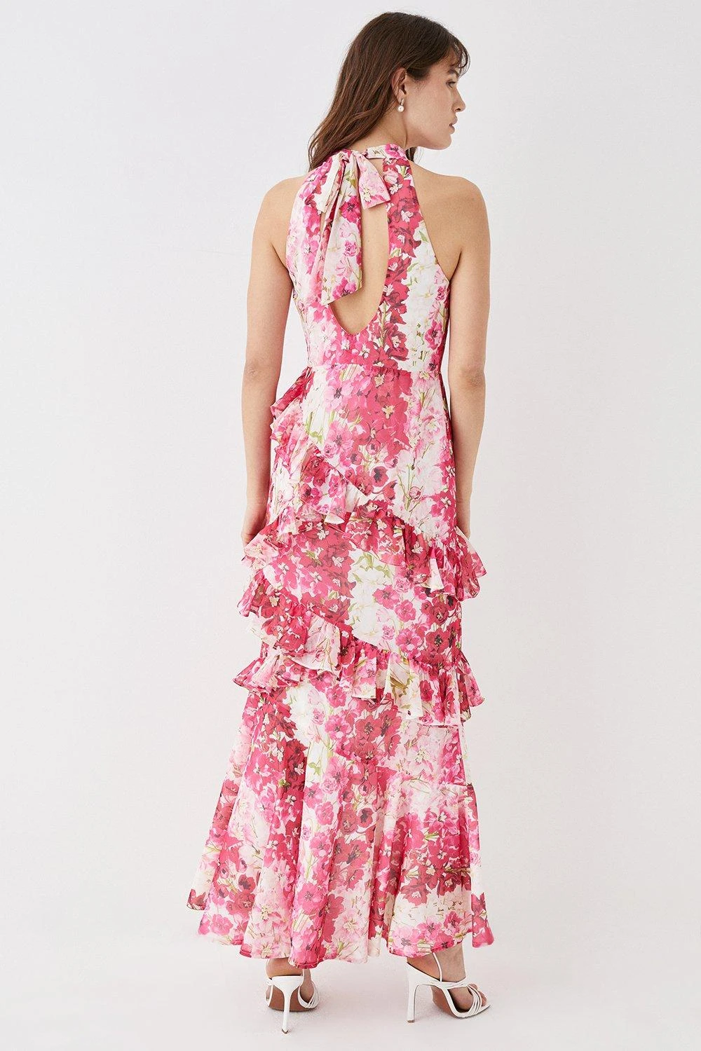 Coast Ruffle Skirt High Neck Midi Dress 6 Coast Ruffle Skirt High Neck Midi Dress - Image 4