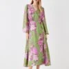 Coast Printed Long Sleeve Wrap Dress 2 Coast Printed Long Sleeve Wrap Dress -Simply Feminine Shop bcc05756 chartreuse xl