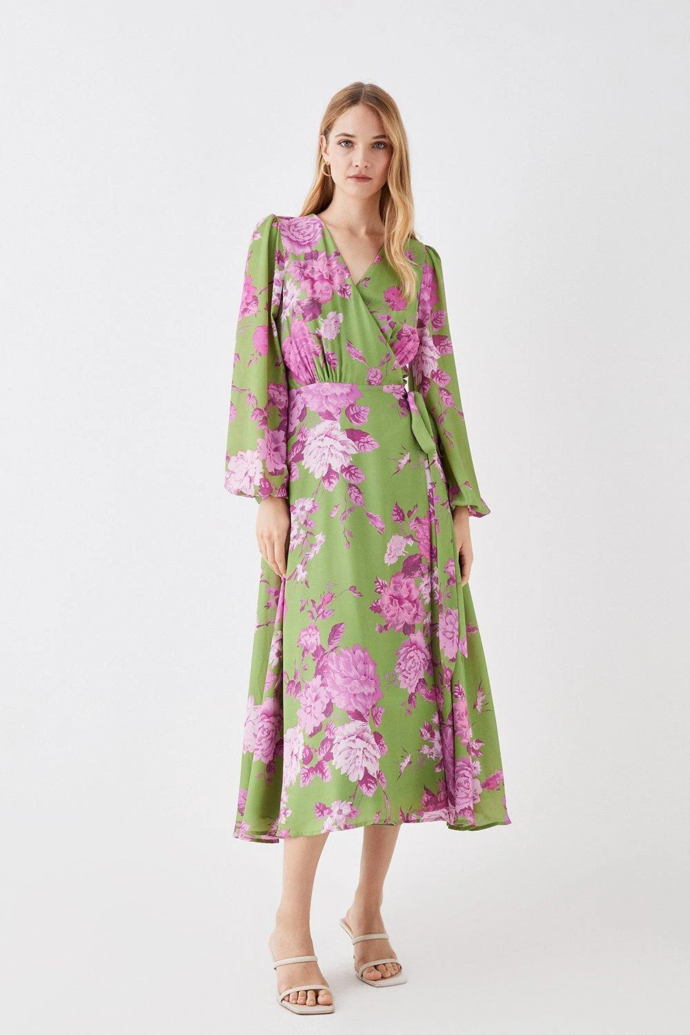 Coast Printed Long Sleeve Wrap Dress 3 Coast Printed Long Sleeve Wrap Dress