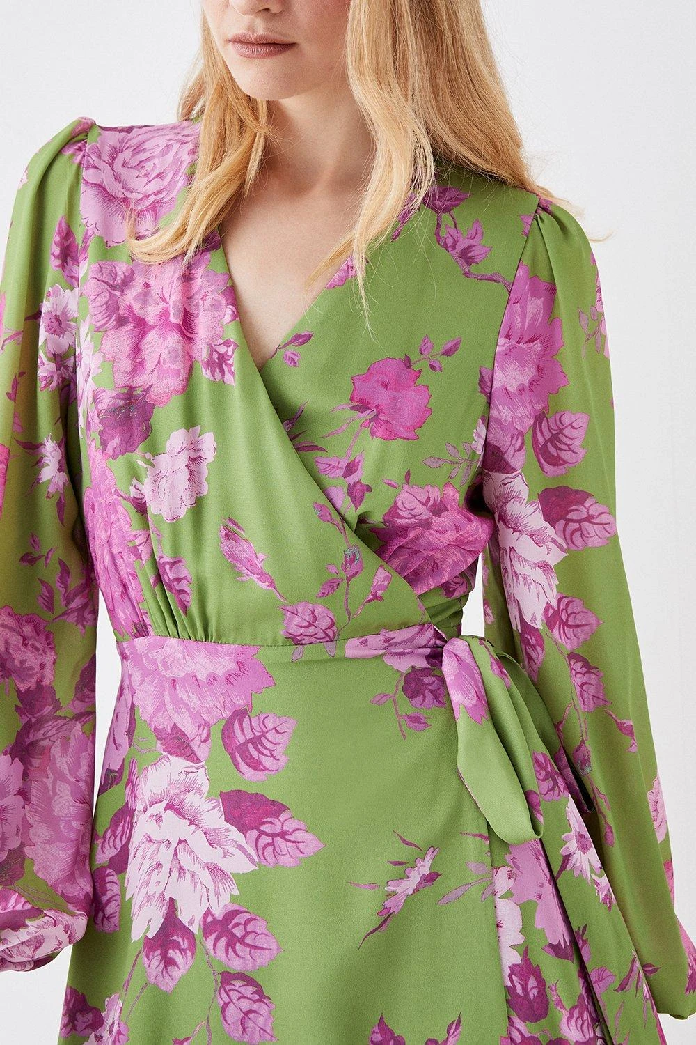 Coast Printed Long Sleeve Wrap Dress 4 Coast Printed Long Sleeve Wrap Dress - Image 2