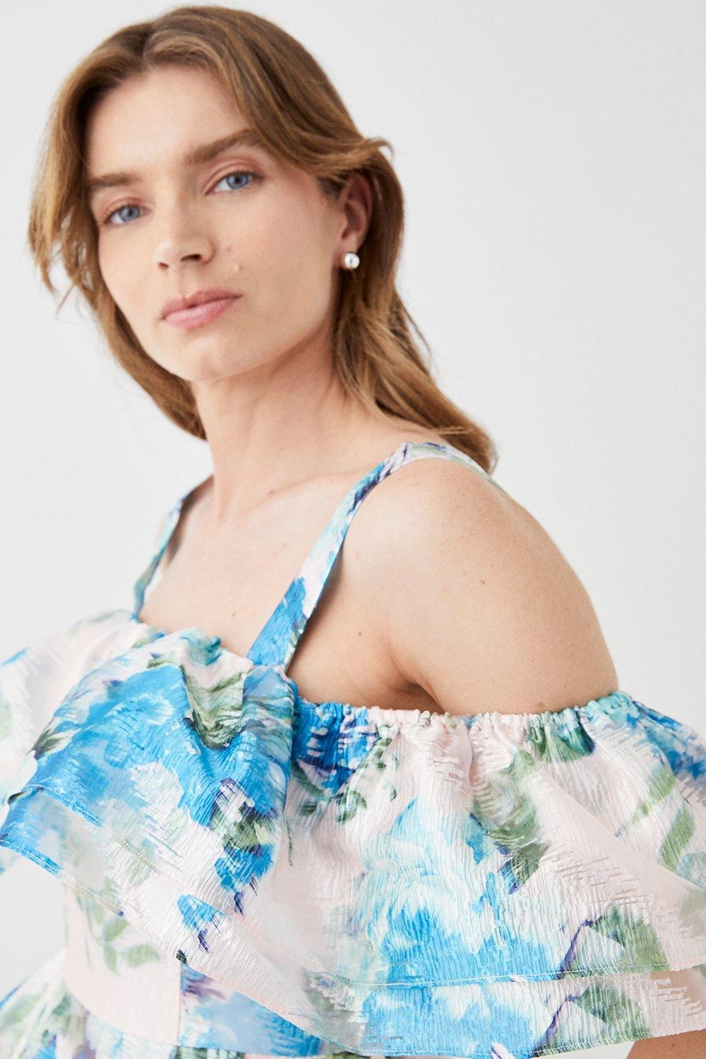 Coast Jacquard Frill Bardot Midi Dress 4 Coast Jacquard Frill Bardot Midi Dress - Image 2