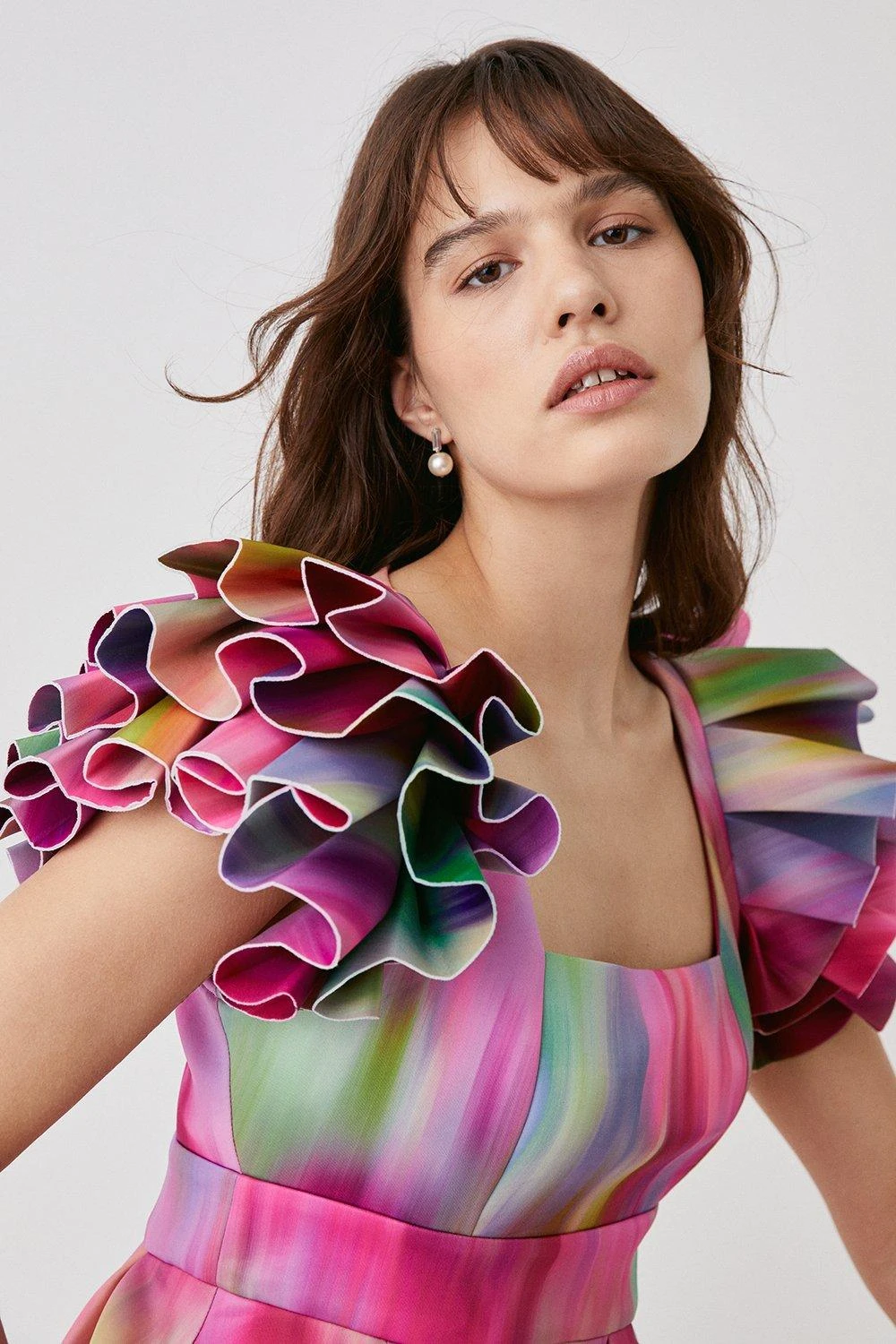 Coast Ruffle Sleeve Square Neck Midi Dress 4 Coast Ruffle Sleeve Square Neck Midi Dress - Image 2