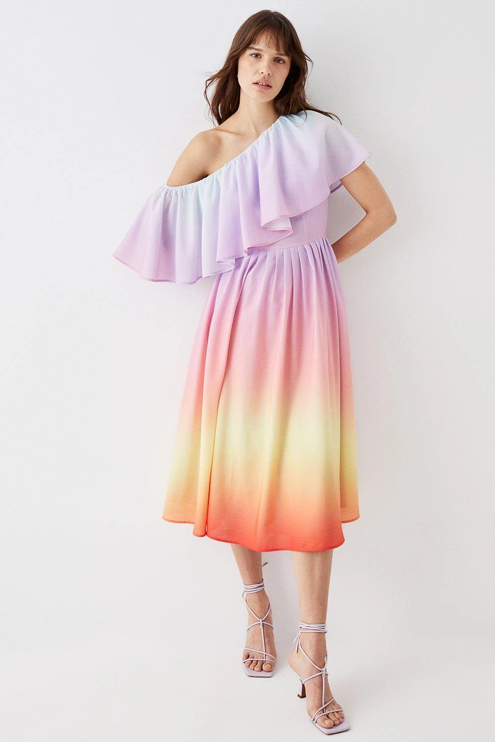 Coast Sunset Ombre Print Cotton Midi Dress 3 Coast Sunset Ombre Print Cotton Midi Dress