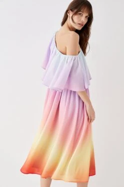 Coast Sunset Ombre Print Cotton Midi Dress 8 Coast Sunset Ombre Print Cotton Midi Dress -Simply Feminine Shop bcc05771 multi xl 2
