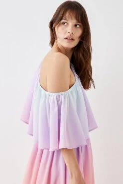 Coast Sunset Ombre Print Cotton Midi Dress 9 Coast Sunset Ombre Print Cotton Midi Dress -Simply Feminine Shop bcc05771 multi xl 3