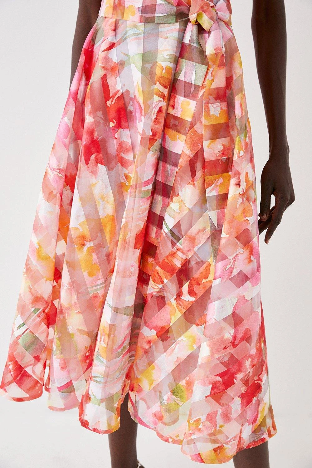 Coast Twist Side Bardot Stripe Organza Midi Dress 6 Coast Twist Side Bardot Stripe Organza Midi Dress - Image 4