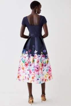 Coast Midi Dress With Ponte Top 2 In 1 Twill Skirt -Simply Feminine Shop bcc05827 navy xl 2