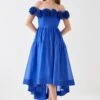 Coast Flower Ruffle Bardot Midi Dress 2 Coast Flower Ruffle Bardot Midi Dress -Simply Feminine Shop bcc05849 cobalt xl