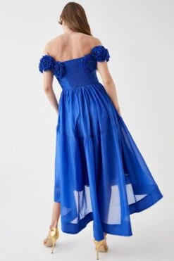 Coast Flower Ruffle Bardot Midi Dress 8 Coast Flower Ruffle Bardot Midi Dress -Simply Feminine Shop bcc05849 cobalt xl 2