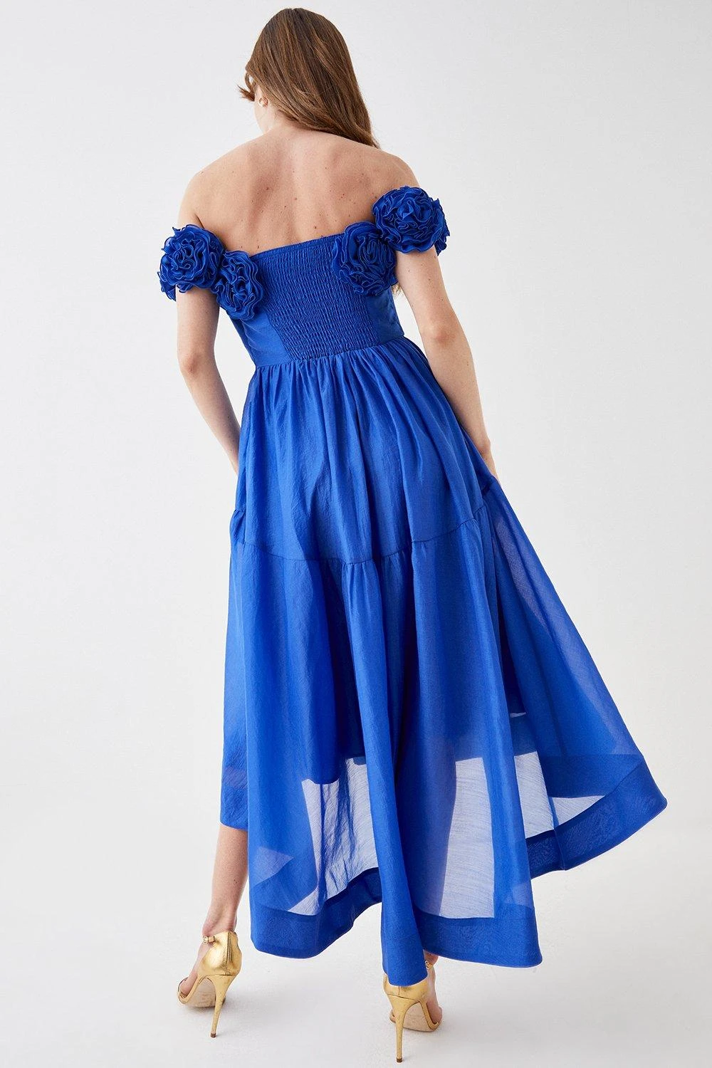 Coast Flower Ruffle Bardot Midi Dress 5 Coast Flower Ruffle Bardot Midi Dress - Image 3