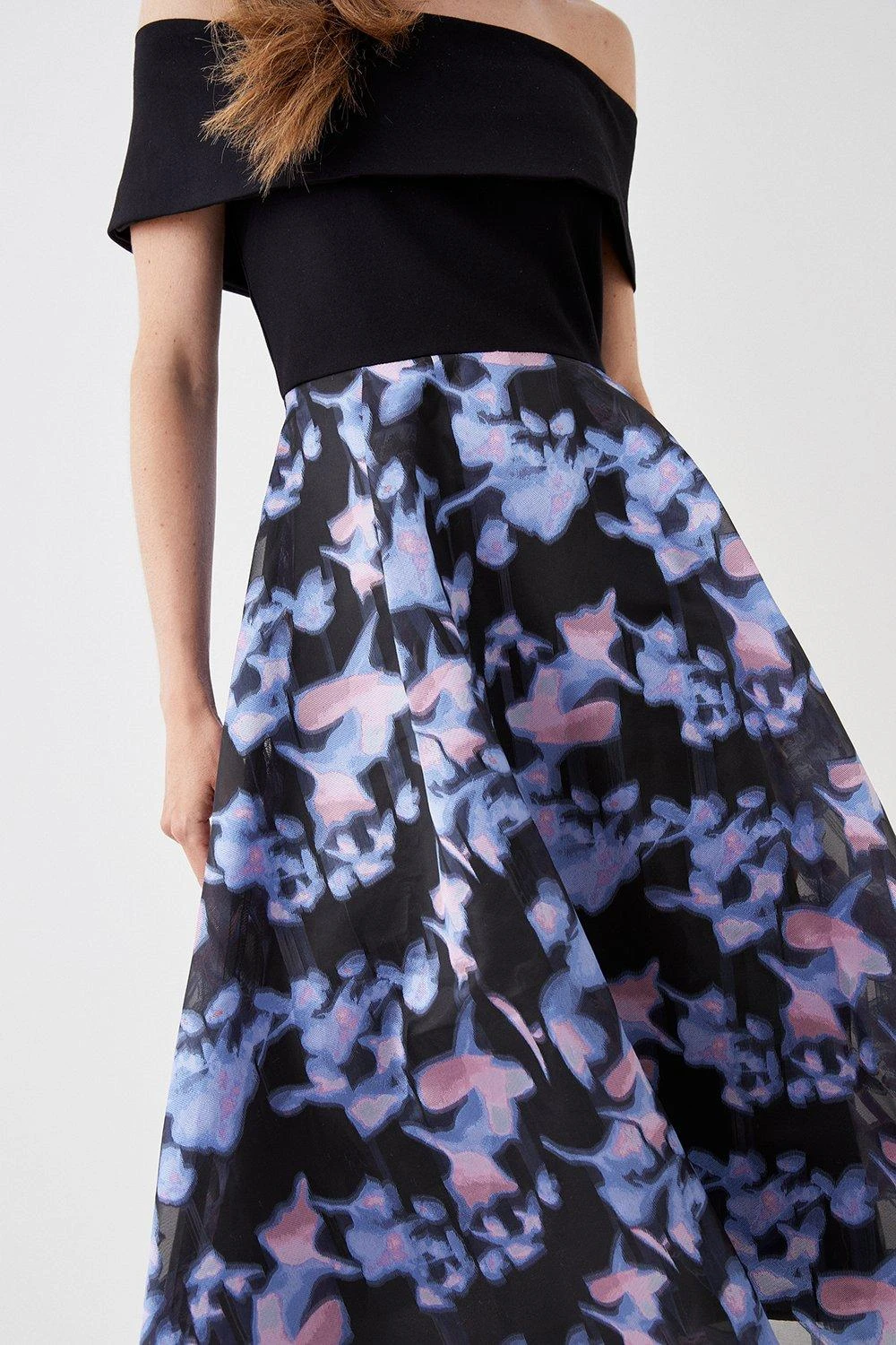 Coast Ponte Top Organza Skirt Midi Dress 4 Coast Ponte Top Organza Skirt Midi Dress - Image 2