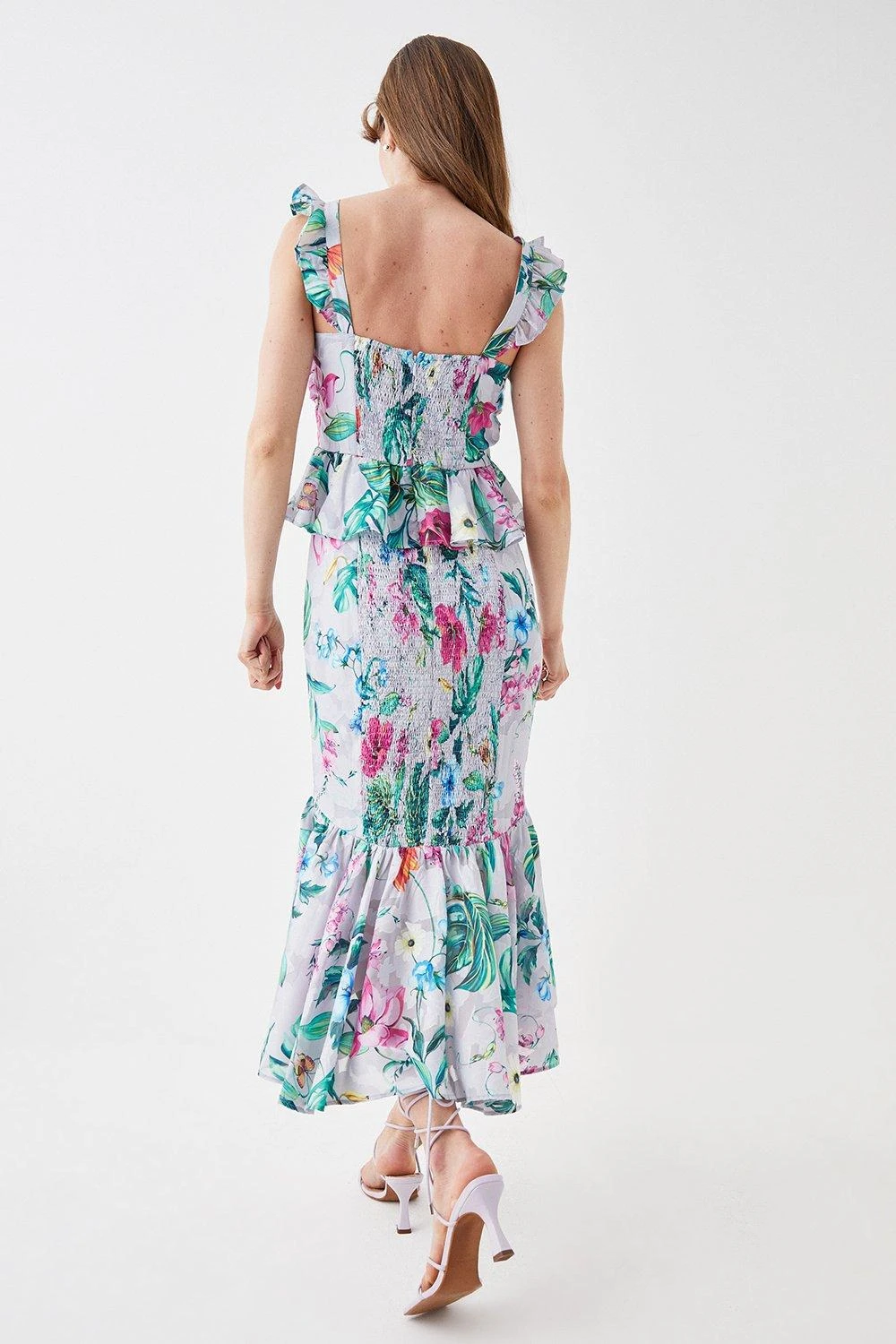 Coast Twist Front Georgette Jacquard Midi Dress 5 Coast Twist Front Georgette Jacquard Midi Dress - Image 3