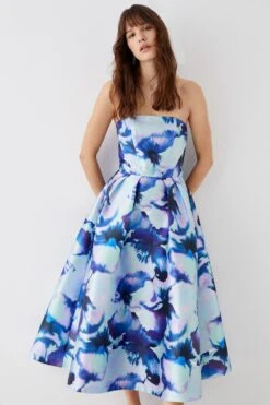 Coast Satin Twill Strapless Midi Dress -Simply Feminine Shop bcc05859 blue xl 2