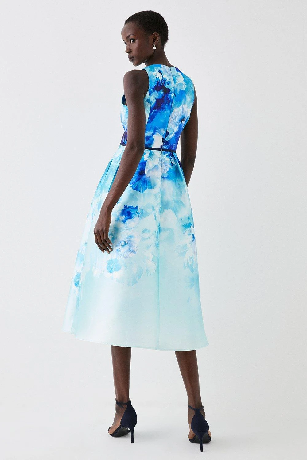 Coast Plunge Neck Midi Dress With Bow Waist 5 Coast Plunge Neck Midi Dress With Bow Waist - Image 3