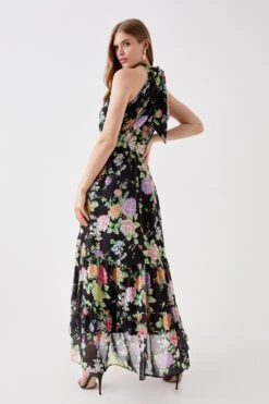 Coast Halter Neck Tiered Skirt Midi Dress -Simply Feminine Shop bcc05891 black xl 2