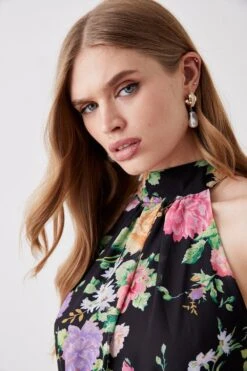 Coast Halter Neck Tiered Skirt Midi Dress -Simply Feminine Shop bcc05891 black xl 3