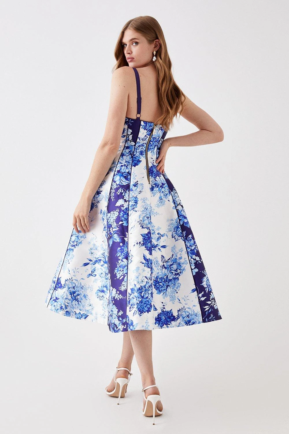 Coast Print Mix Piped Twill Midi Dress 5 Coast Print Mix Piped Twill Midi Dress - Image 3