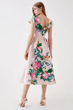 Coast Pleated Cap Sleeve Twill Midi Dress -Simply Feminine Shop bcc05958 blush xl 2