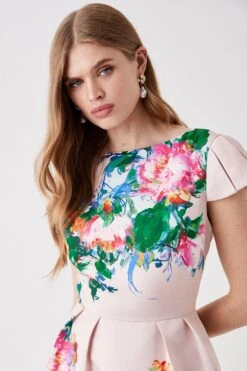 Coast Pleated Cap Sleeve Twill Midi Dress -Simply Feminine Shop bcc05958 blush xl 3