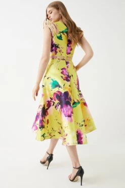 Coast Mesh Insert Frill Shoulder Twill Midi Dress 8 Coast Mesh Insert Frill Shoulder Twill Midi Dress -Simply Feminine Shop bcc05962 yellow xl 2